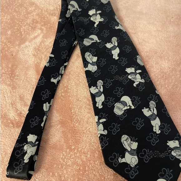 Charming Black and White Cartoon Print Men's Tie - Picture 4 of 7
